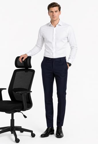 Image of Formal Pants for Men Office Wear - Premium Slim Fit Formal Trouser for Men, College Pant for Boys, Gents Bottom Formal wear for Office Meeting, Party, Gathering, Wedding