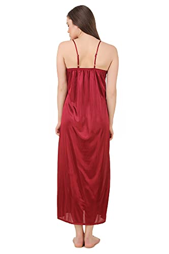 Image of Fasense Women's Satin Maxi Casual Regular Nightgown