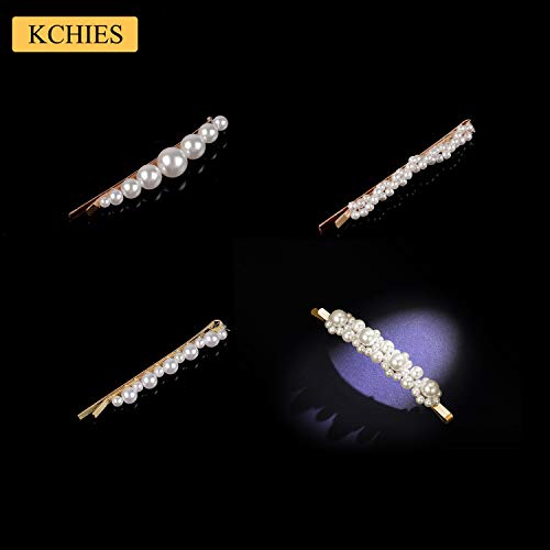 Gold Pearl Bobby Pins Women Girls Valentines Mother’s Day Hair Clip Barrettes Decorative Accessories Bridal Wedding Birthday Prom Xmas Holiday Party Gift 6 Pack #TOP6