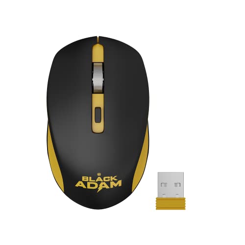 Image of ZEBRONICS DC Black ADAM Edition Jaguar Silent Wireless Mouse for Computer, Laptop with 1600 DPI max, Switch Control, Power ON /Off, Plug & Play Usage, 2.4GHz Nano Receiver and Lightweight