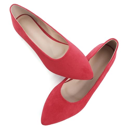 Image of Dear Time Women's Pointed Toe Ballet Flats Simple Casual Office Work Flats Slip-on Comfortable Shoes