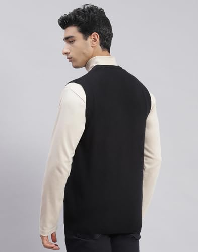 Image of Monte Carlo Off White Solid V Neck Sweater | Warm Woolen Pullover for Men | Soft Comfortable Knitted Winter Wear Sweater for Men's