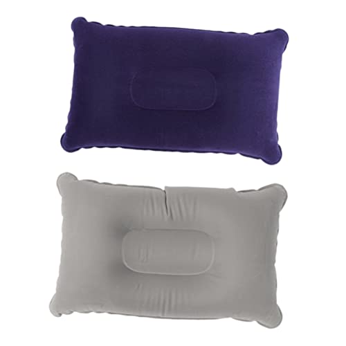 VANZACK Inflation Pillow PVC Flocking Multi-Purpose Pillow Neck Support Portable for Travel Camping