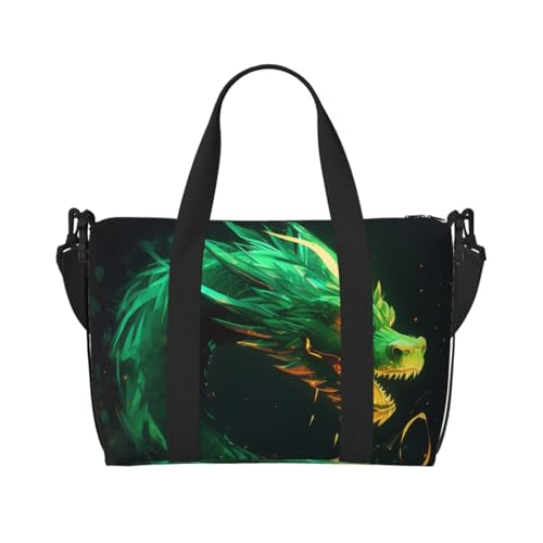 Travel Duffel Bag for Men Gym Bag, Chinese Dragon Luggage Bag with Shoulder Strap, Large Gym Tote Bag for Women, Weekender Overnight Bag, Foldable Carry on Bag for Airplane