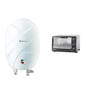 Bajaj Flora Instant 3 Litre Vertical Water Heater, White (Free Installation from Brand) & Bajaj 2200 TMSS 22-Litre OTG (Silver)