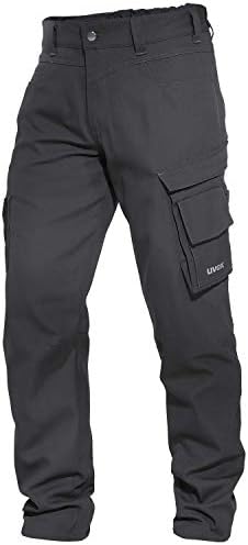 Uvex Echor werkbroek voor heren, met stretchband, cargobroek, flexibel en robuust, zwart, 46/Slank