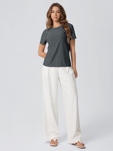 Image of ODODOS Women's Performance Cropped Tee Ultra Soft odSTRATUM Tech Short Sleeve Relaxed Top Crew Neck T-Shirts