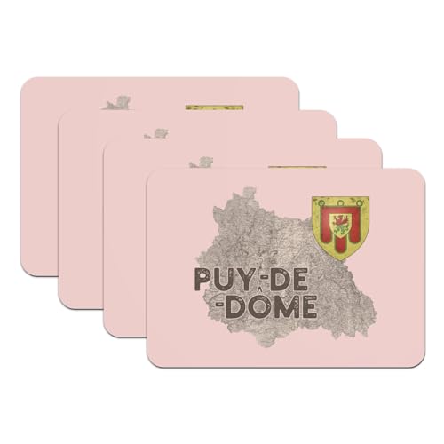 Sets de table Clermont carte ancienne de collection en caoutchouc rose - 2