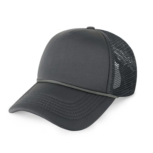 Image of CHOK.LIDS Classic Foam Trucker Hat Summer Mesh Rope Cap Solid Two Toned Blank Hat Mens Womens Adjustable Strap Light Weight
