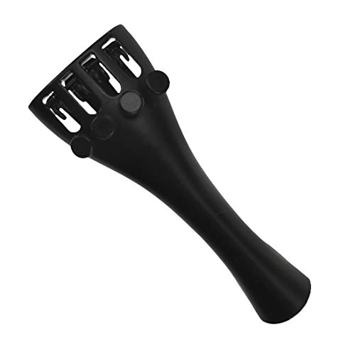 Xiaoyztan 1/4 Violin Tailpiece, Aluminum Alloy Violin Black Tail Piece Built with 4 Pcs Fine Tuners