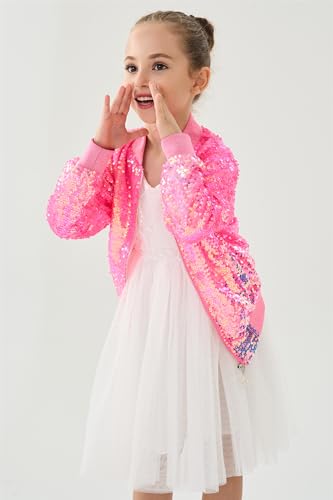 Image of 2Bunnies Girl Ombre Pastel Gradient Shimmer Sparkle Colorful Sequin Bomber Jacket