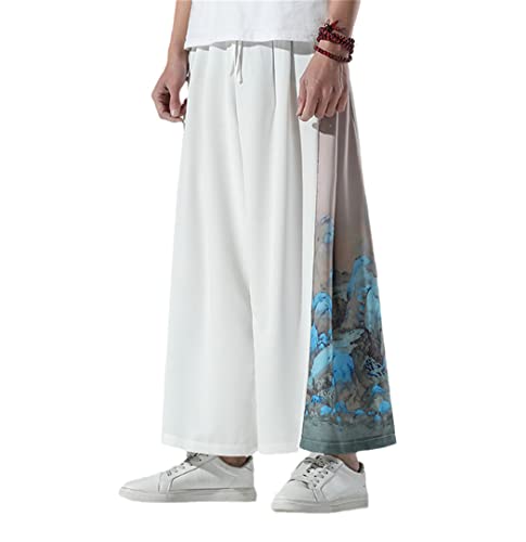 Pantalon baggy japonais blanc pour un look streetwear dcontract au quotidien