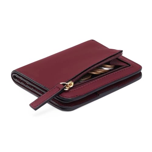 GAEKEAO Monederos para Mujer, Cartera para Mujer en Formato Corto con Bloqueo RFID, Monedero Minimalista con Bolsillo de Cremallera para Monedas