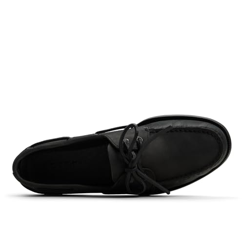 Image of Sperry Men's Authentic Original 2-Eye Leather Boat Shoe, Black, 11.5