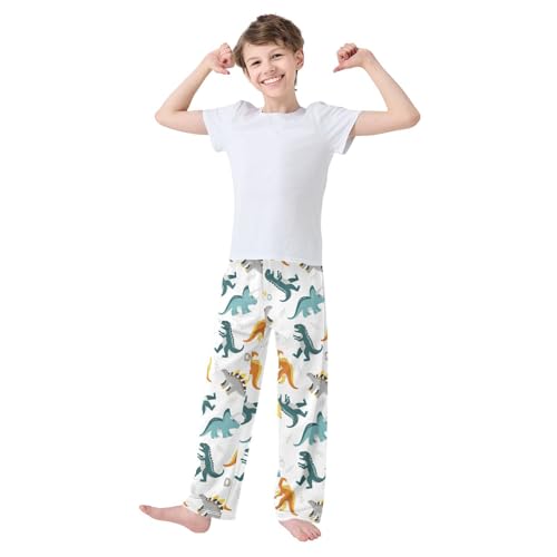 ZZKKO Colored Cute Dinosaurs Boys Pants for Kids Jogger Pants with Pockets S-XL2