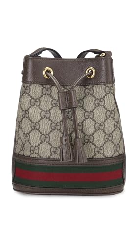 Gucci Women's Pre-Loved Brown Coated Canvas Ophidia Bucket Bag