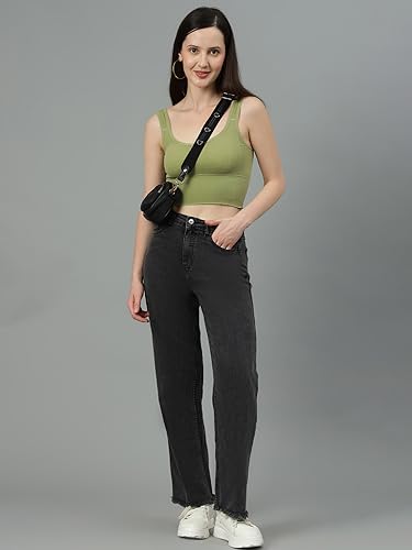 Image of KOTTY Mid Rise Regular Fit Jeans - Tailored Straight Leg Look for Women