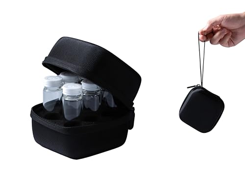 Image of Reconstitution Solution Glass Vial Storage Case, Holds 30ml Vials, 6 Slot, Black, Pack of 1, Only Case