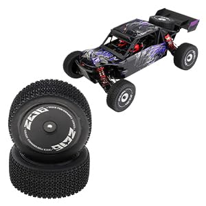 Perfeclan 4 Stück Gummi-Reifen & Felgen Set für 1/14 RC Auto 144001 Buggy Truck Hochwertige Ersatzreifen mit Felgen, für RC-Modellfahrzeuge