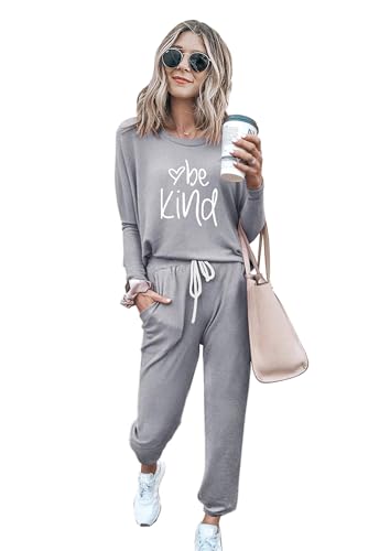 Image of PRETTYGARDEN Travel Outfit Women 2 Piece Lounge Sets | Long Sleeve Shirts, Jogger Pants Pockets, Matching Track Suits, Fall Spring Comfy Clothes for Casual Outing, Cruise, Airport