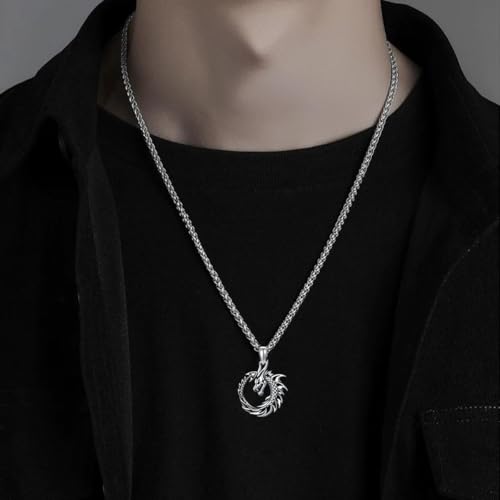 Collier dragon gothique résistant en argent sterling 925 véritable - 3