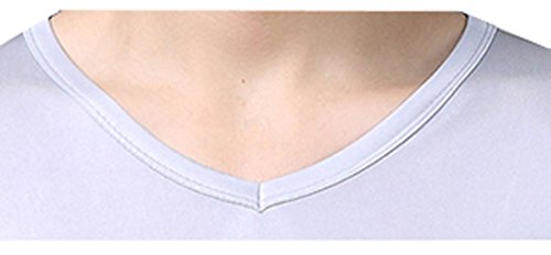 Grenasasilk Men's Silk Long Johns Mulberry Silk Long Underwear V-Neck Breathable Thermal Underwear Sets & Undergarments (L, Silver Grey)