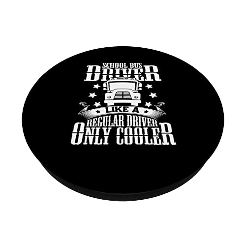 School Bus Driver Appreciation Funny Bus Driver Accessories PopSockets Swappable PopGrip, Black - Image 2