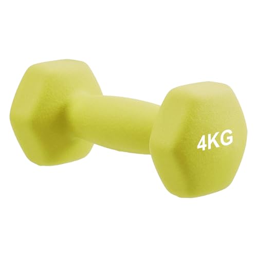 Image of Amazon Brand - Solimo Neoprene Dumbbell 4 Kg, Set of 2 (Green)