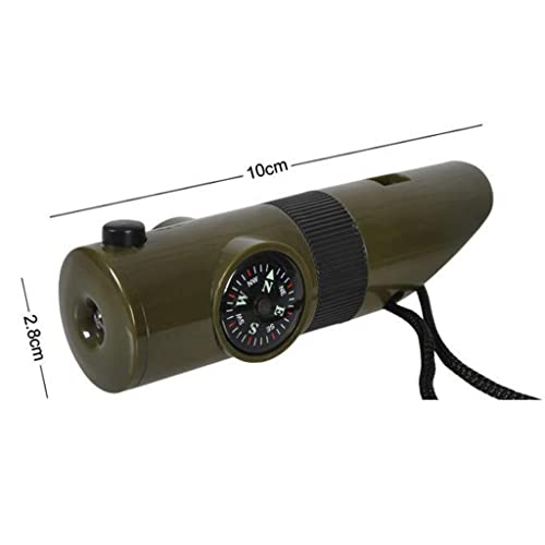 Tongina 7 em 1 Apito de Sobrevivência Termômetro Bússola Lanterna LED Lupa de Fogo