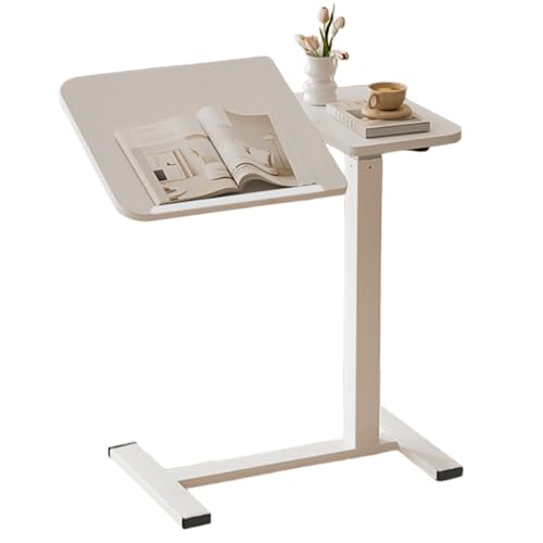 GUANGBY 昇降デスク スタンディングデスク 高さ調整 テーブル 昇降テーブル キャスター 可動式で折りたたみ可能な ク簡単組立て 勉強、ホームオフィス、リモートオフィス、一人暮らしに最適 人間工学 手動式(白)