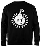 70% Coton Udaytee Bomb with Face Sweat-Shirt Unisexe Noir À Coupe Simple