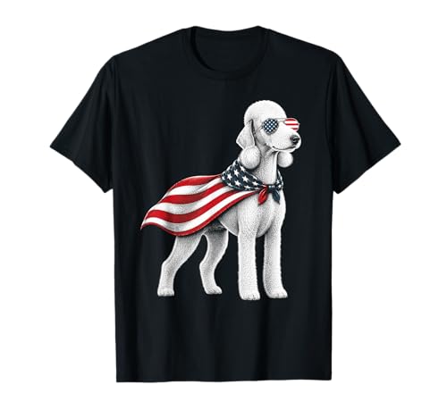 Bedlington Terrier 4th of July US American Flag Patriotic T-Shirt