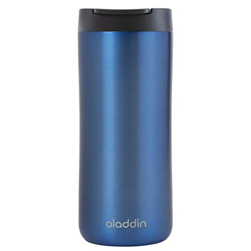 Aladdin Leak-Lock Thermavac Stainless Steel Mug 0.35L Blå – Läckagesäker - Mugg Med Dubbel Vakuumisolering - Håller Varmt i 3 Timmar - BPA-Fri, Återanvändbar resemugg - Tål Maskindisk