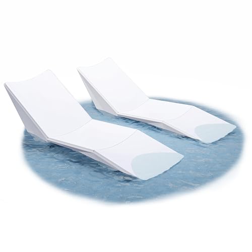 Image of in Pool Lounge Chairs, Set of 2, Pool Lounge Chairs, Use in Pools with Shelves Up to 12 Inches Deep, Weather-Resistant,Tanning Chairs for Sun Shelves, Poolside & Beach Lounge for Outdoor Relaxation
