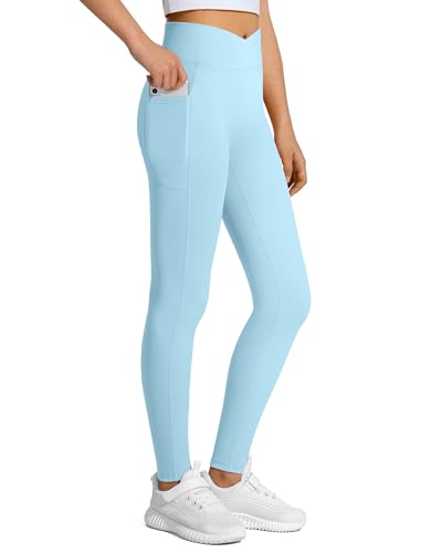Image of JOCMIC Girls Athletic Leggings High Waist for Kids Yoga Dance Gym Pants with Pocket