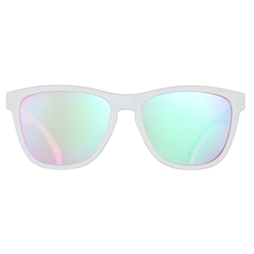 goodr Au Revoir, Gopher Polarized Sunglasses for Men & Women, Medium Sized (OG), White Solid Frame with Rose High Contrast Lenses, UV400 Protection, No Slip, No Bounce2