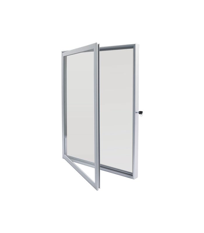 Vitrina para Anuncios de Aluminio, Tablón de Anuncios fondo Metálico, Tablero de Anuncios con Cerradura (600x800mm)