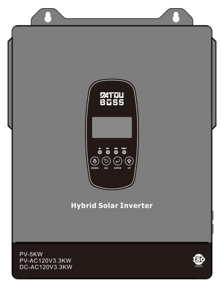 DATOUBOSS 6300W Solar Hybrid Inverter front view with display and connection ports