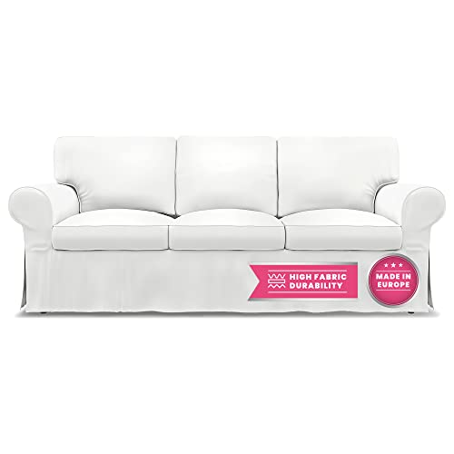 Bemz Ektorp Sofa Cover — Custom Slipcover Replacement For Ikea Ektorp 3 Seat Sofa — Premium 7 Piece Fitted Machine Washable Couch Cover — Classic Slipcovers — Covers For Couches And Sofas, White #TOP2