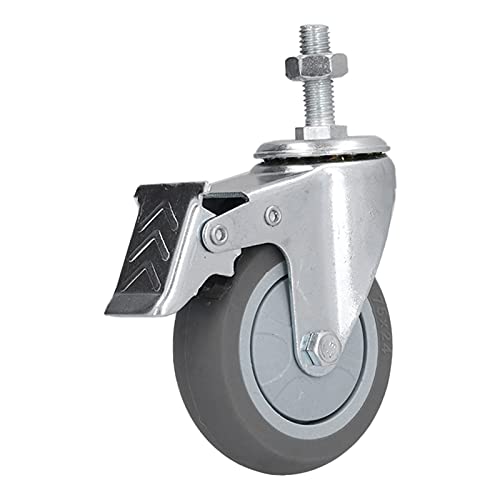 Ruote con gambo, ruote piroettanti di sicurezza Forte capacità portante per apparecchiature mediche per scaffali(Con freni)