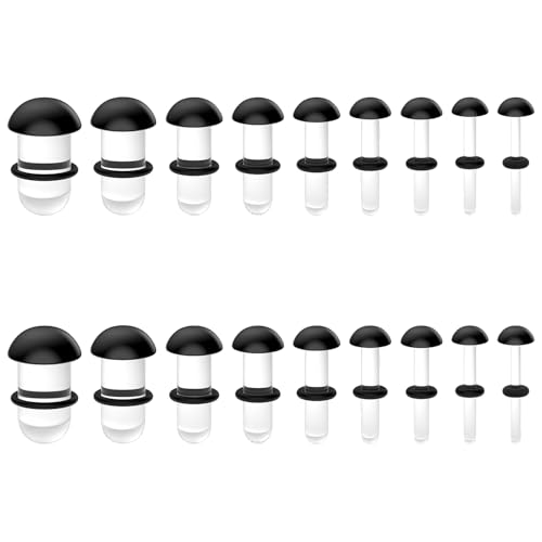 Pnsgisr Resin Glass Ear Gauge Plugs for Ears Women Men Clear Stretching Kit Single Flare Expander With O-Ring Dead Piercing Jewelry
