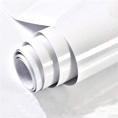 White Contact Paper Glossy Shiny Peel and Stick Wallpaper for Countertops