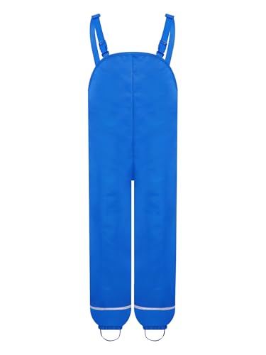 FEESHOW Boys Girls Waterproof Rain Bib Pants Water Resistant Overalls Pants Kids Mud Dirty Proof Rain Suspender Trousers2
