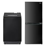 【セット買い】 【Amazon.co.jp限定】 アイリスオーヤマ洗濯機 7kg ブラック TNI-70A1-B+冷蔵庫 142L ブラックIRSD-14A-B