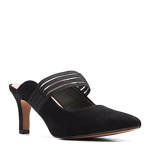 Clarks Femme Illeana Gem escarpin en cuir noir haut de gamme et finitions main