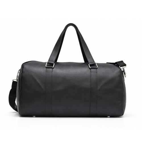 Image of POLICE Travel Duffel Bag I 32L Premium Vegan Leather Weekender Bag, Water-Repellent Gym & Travel Bag with Spacious Main Compartment, Detachable Shoulder Strap, Lightweight Carry-On I Black