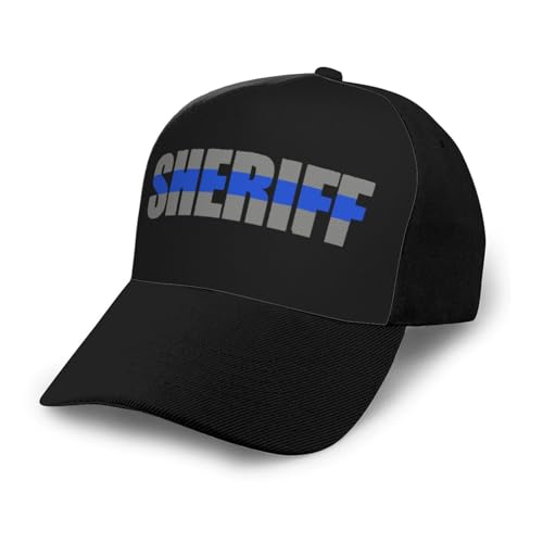 Sheriff Thin Blue Line Unisex Classic Adjustable Curved Brim Baseball Cap, Trucker Hat