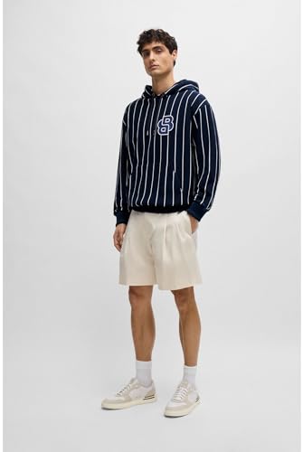 Sweat à capuche BOSS Sullivan 407 coton mercerisé rayures homme