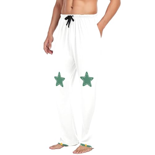 Christmas Stars Men's Pajama Bottoms Plaid Pajamas Pants for Men Soft Long Lounge Woven Pj Sleep Pant with Pockets4