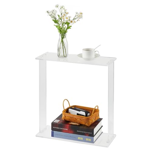 GarveeHome Acrylic Narrow Console Table for Entryway, 18 * 7